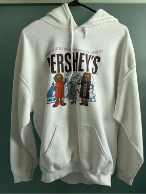 HERSHEY'S White Graphic Pullover Hoodie - Men